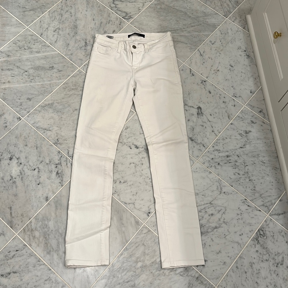 J Brand mid rise rail white jeans 26